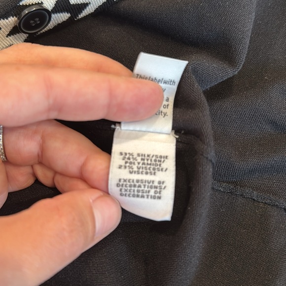 DVF/Diane Von Furstenberg Carmela Black and White Long Cardigan - Picture 12 of 16